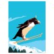 TREE FREE GREETING CARD PENGUIN JUMP